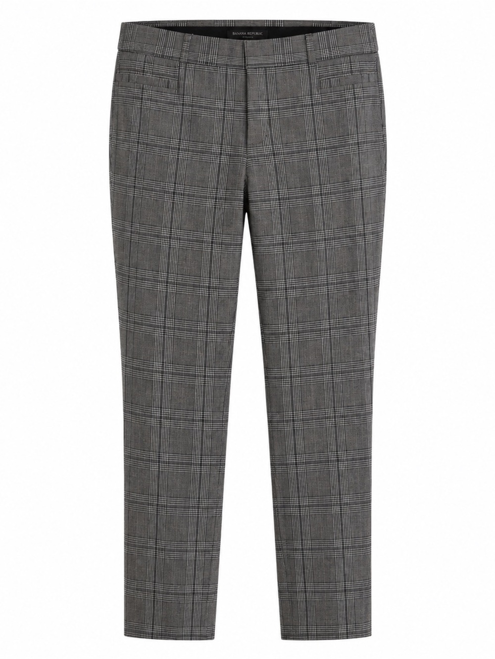 Banana Republic Sloan Gray Plaid Womens Dress Pants Size 6 Cotton Blend Slim Fit